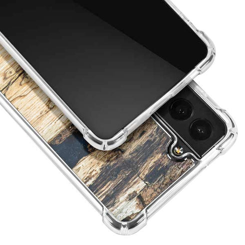 Blue Resin Wood Galaxy S21 FE Clear Case